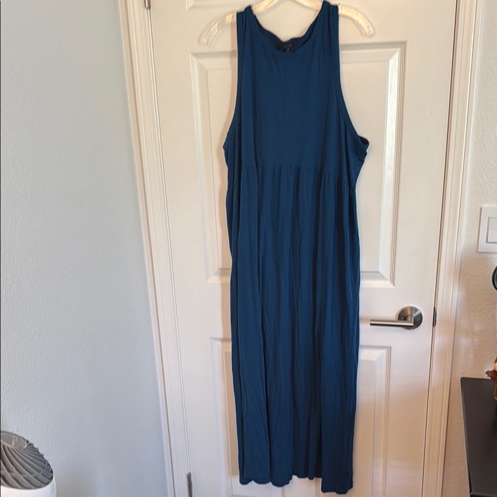 Casual Blue Sleeveless Dress